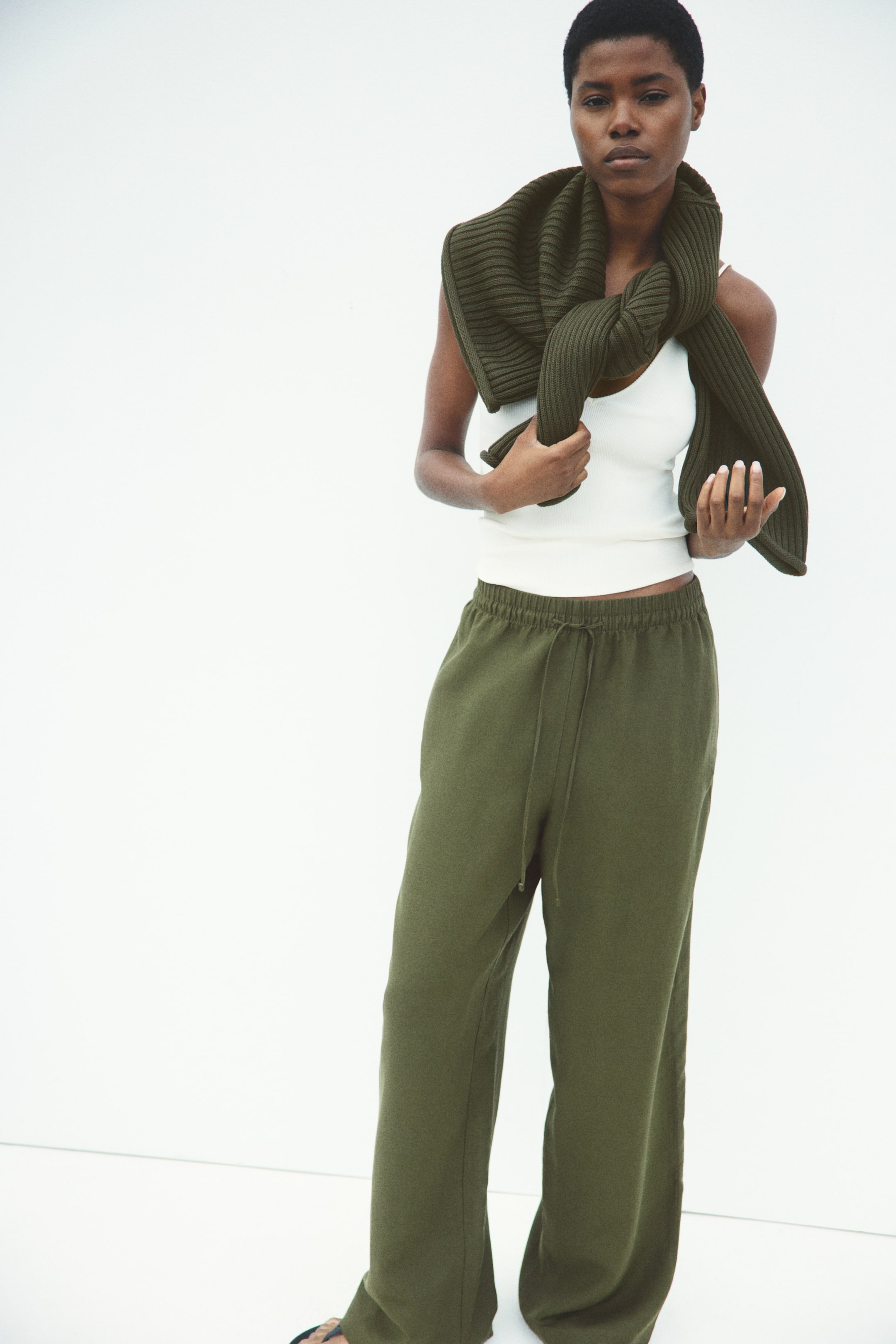 Linen-Blend Trousers