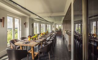 Dining area of the Flames and View Restaurant in Johannesburg, South-Africa