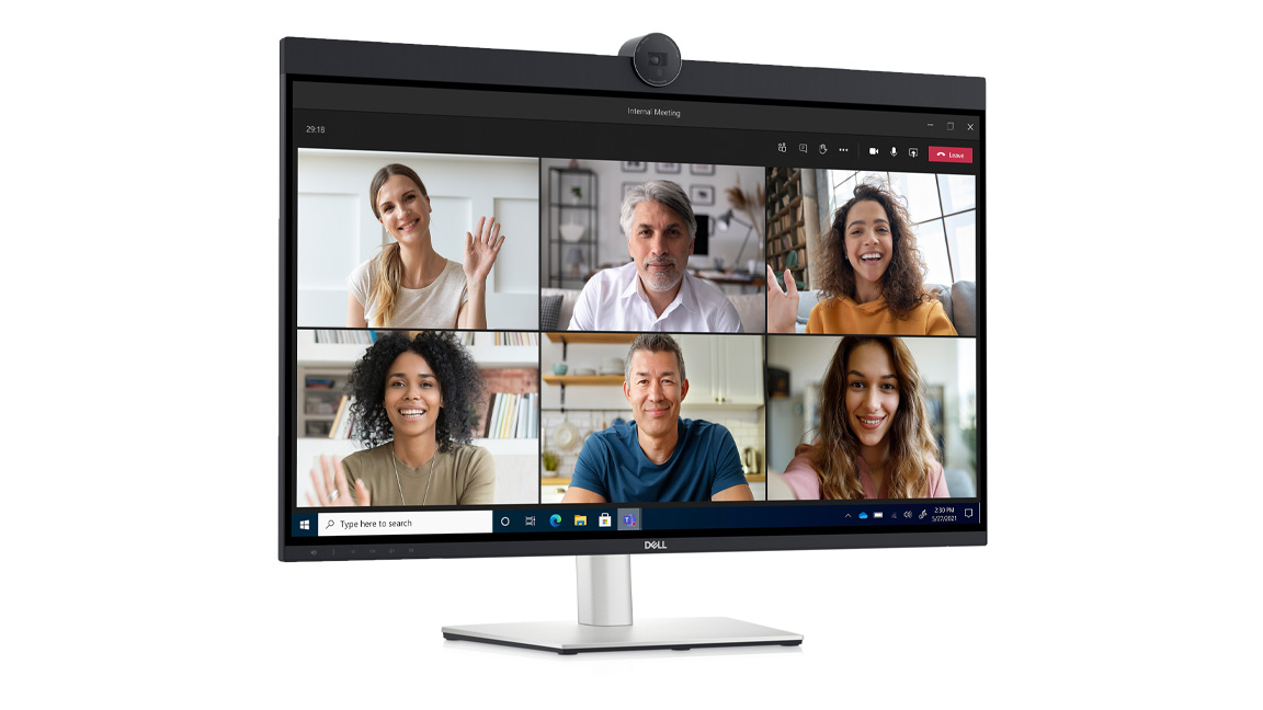 Product shot of Dell Ultrasharp U3223QZ against a white background, one of the best USB-C monitors