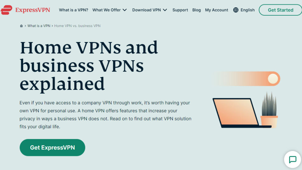 Website screenshot for ExpressVPN