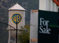 BURBANK, CALIFORNIA - JULY 13: The Warner Bros. logo is displayed on the water tower at Warner Bros. Studio on July 13, 2026 in Burbank, California. Twelve state attorneys general, led by California, filed a lawsuit seeking to block Paramount Skydance's proposed acquisition of Warner Bros. Discovery. They argue that the merger would violate the Clayton Act, an antitrust law that prevents anticompetitive practices. (Photo by Justin Sullivan/Getty Images)