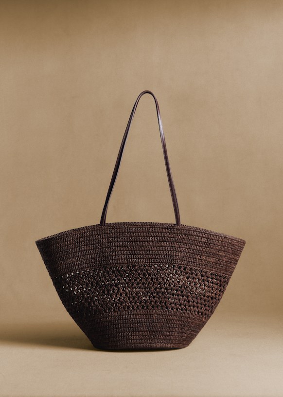 Maia Basket - Choco Openwork Raffia - Raffia - S&amp;eacute;zane