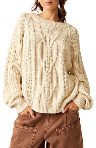 Free People, Frankie Cable Cotton Sweater