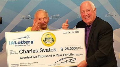 92-year-old Charles Svatos has been allowed to take his win as a lump sum