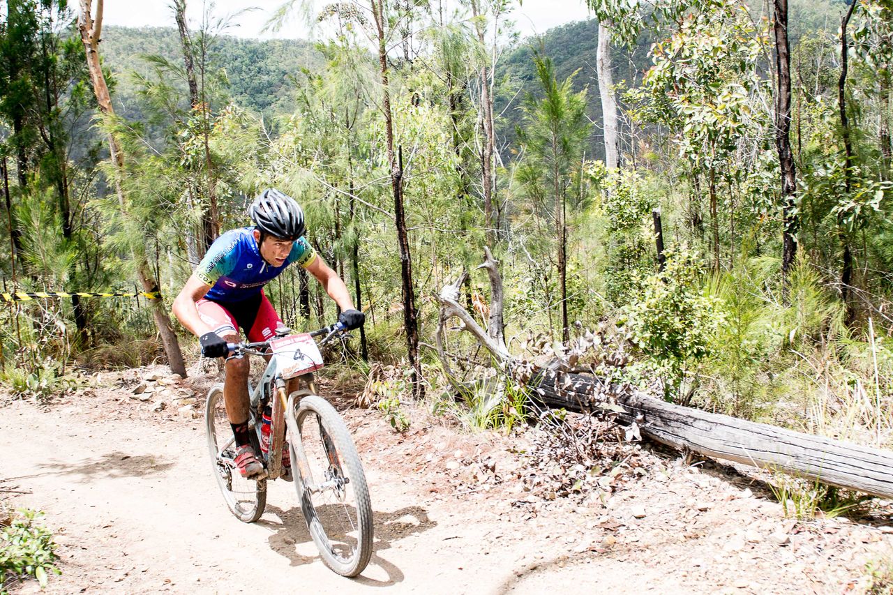 Brendan Johnston finishes second in Stage 3 and holds onto the Fastest Australian leader jersey.