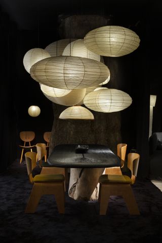 PAD London WA booth with rice paper lamps