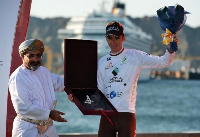 Romain Bardet (AG2R La Mondiale) with the best young rider's prize