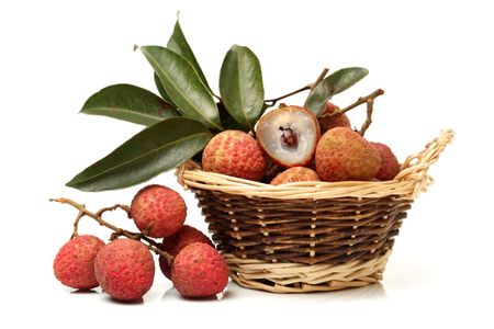 Basket Full Of Lychee Fruit