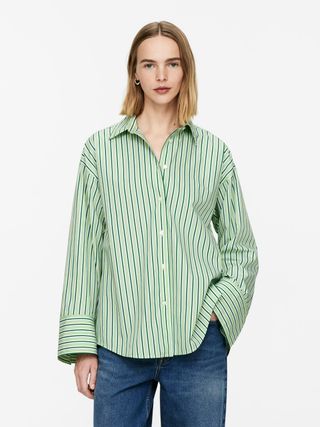 Wide-Sleeve Cotton Shirt