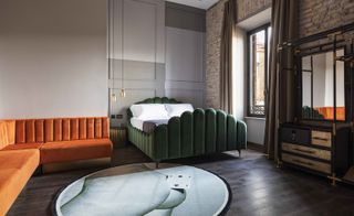 Chapter Roma bedroom with green and orange interior