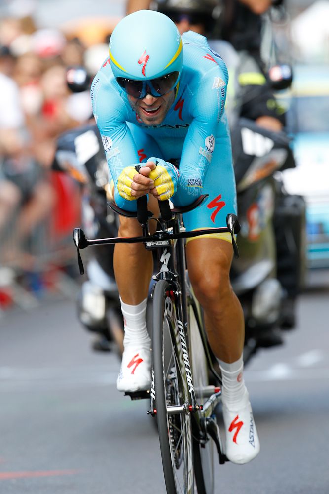 Vincenzo Nibali on course during stage 1.