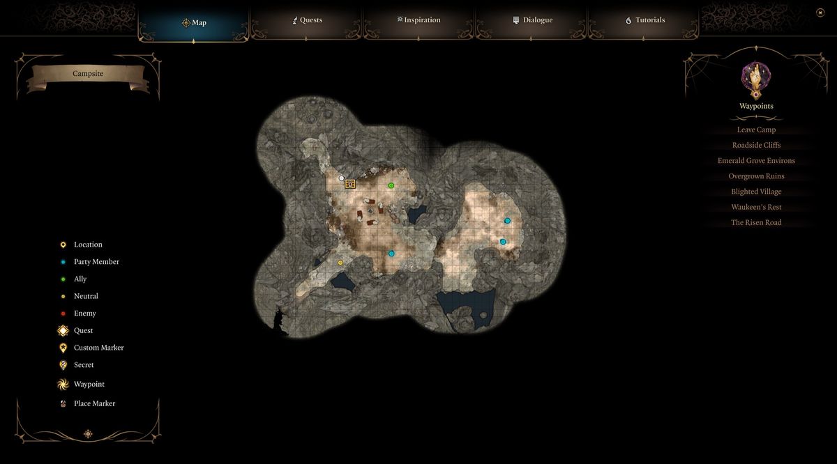 Baldur's Gate 3 Whispering Depths camp