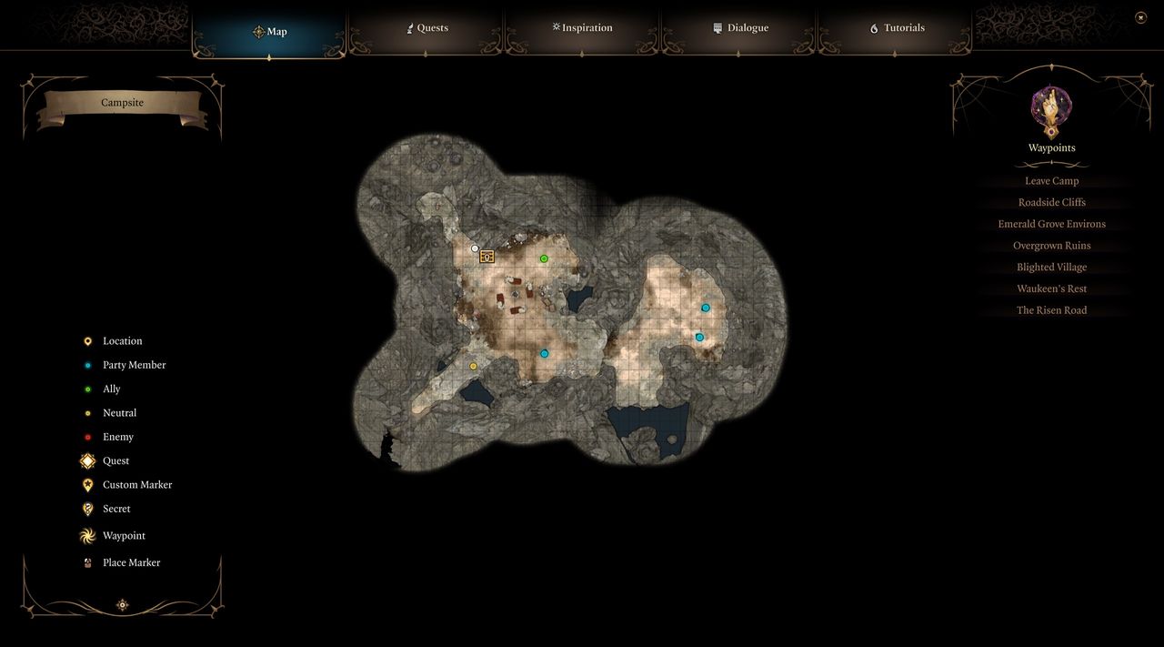 Baldur's Gate 3 Whispering Depths camp