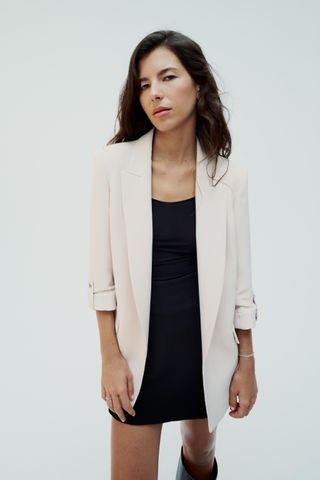 Blazer With Rolled-Up Sleeves