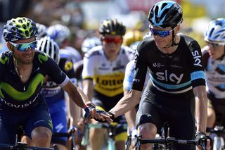 Alejandro Valverde (Movistar) and Chris Froome (Team Sky)