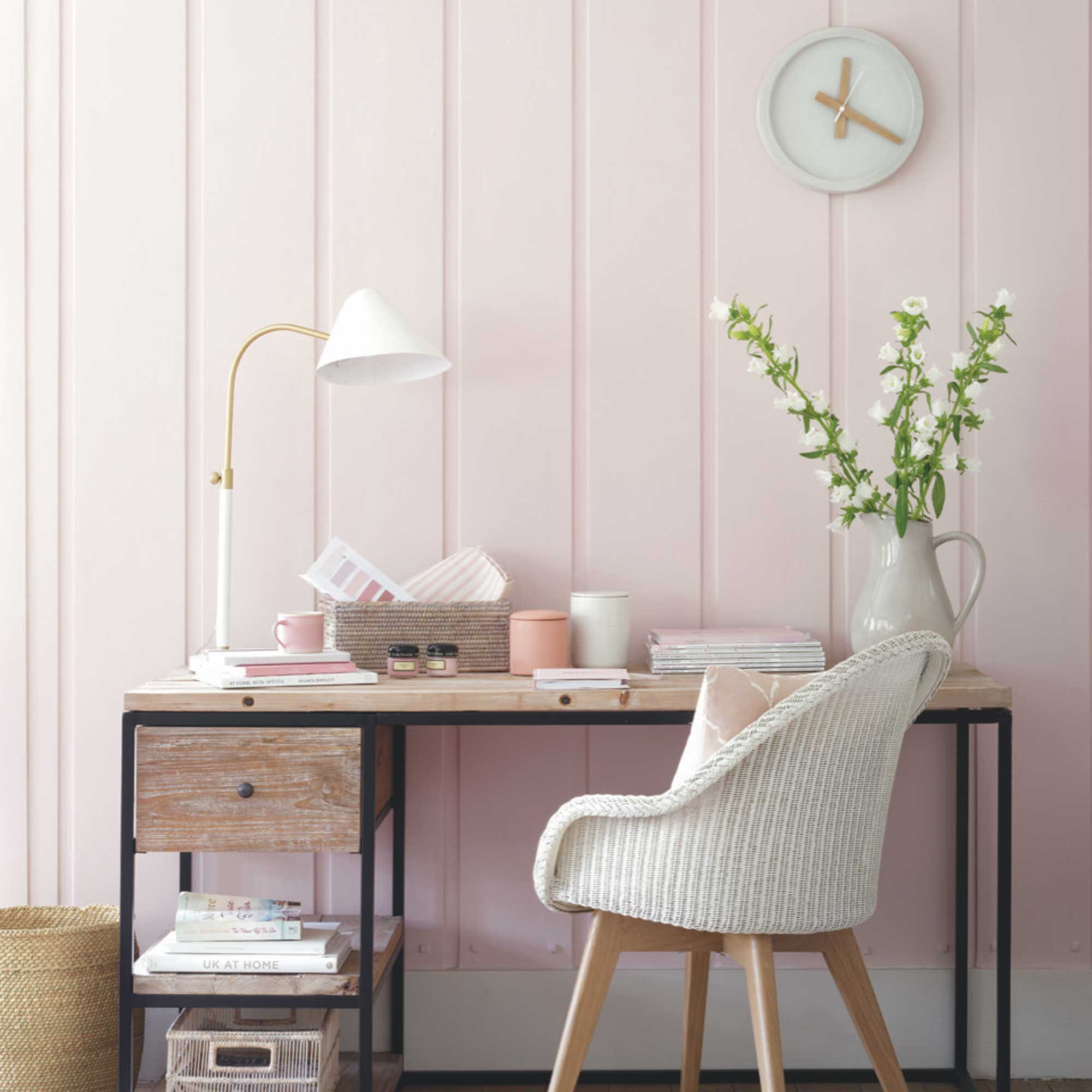 pink home office