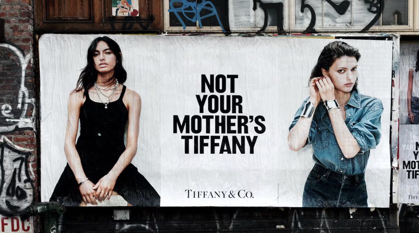 Poster with young model and the slogan &quot;Not your mother&#039;s Tiffany&#039;