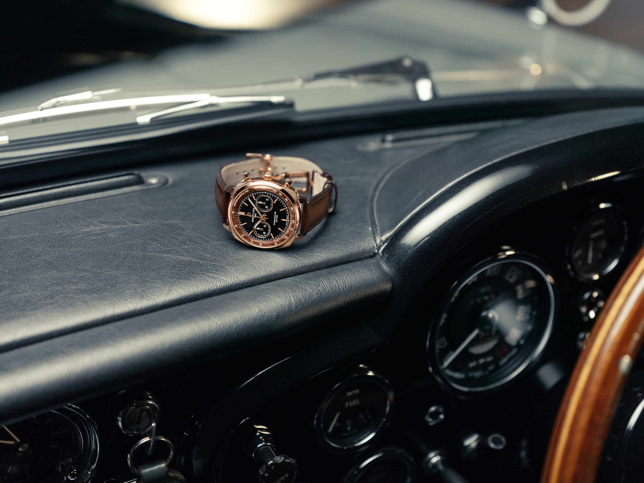 The Breitling and Aston Martin DB5 Top Time Tribute