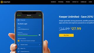 Captura de tela do site Keeper