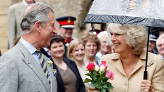 King Charles and Queen Camilla visit the Wiltshire village of Bromham on her 60th birthday