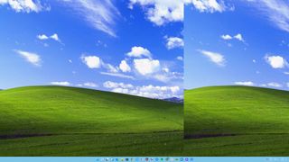 Windows 11 taskbar on famous Windows wallpapers through time