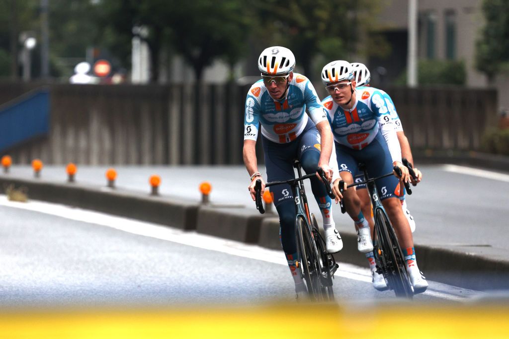 SAITAMA JAPAN NOVEMBER 02 Romain Bardet of France and Team DsmFirmenich Postnl sprints during the 10th Tour de France Saitama Criterium 2024 Time Trial Race a 32km one day race from Saitama to Saitama on November 02 2024 in Saitama Japan Photo by Rhode Van ElsenGetty Images