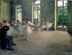 The Rehearsal, c.1873-78 (oil on canvas) by Edgar Degas, Edgar (1834-1917). Fogg Art Museum, Harvard, USA ©Harvard Art Museums ; Bequest from the Collection of Maurice Wertheim, Class 1906.