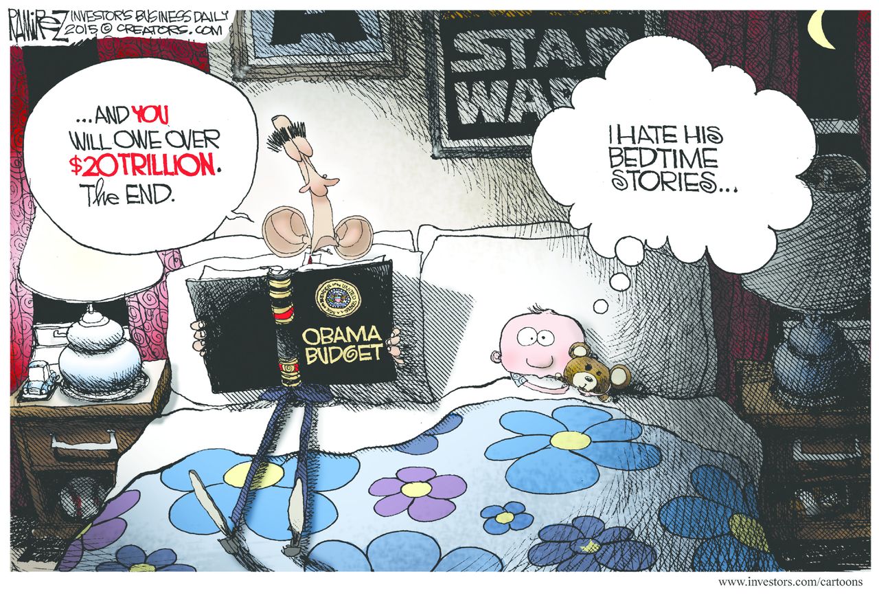 
Political cartoon U.S. Obama debt