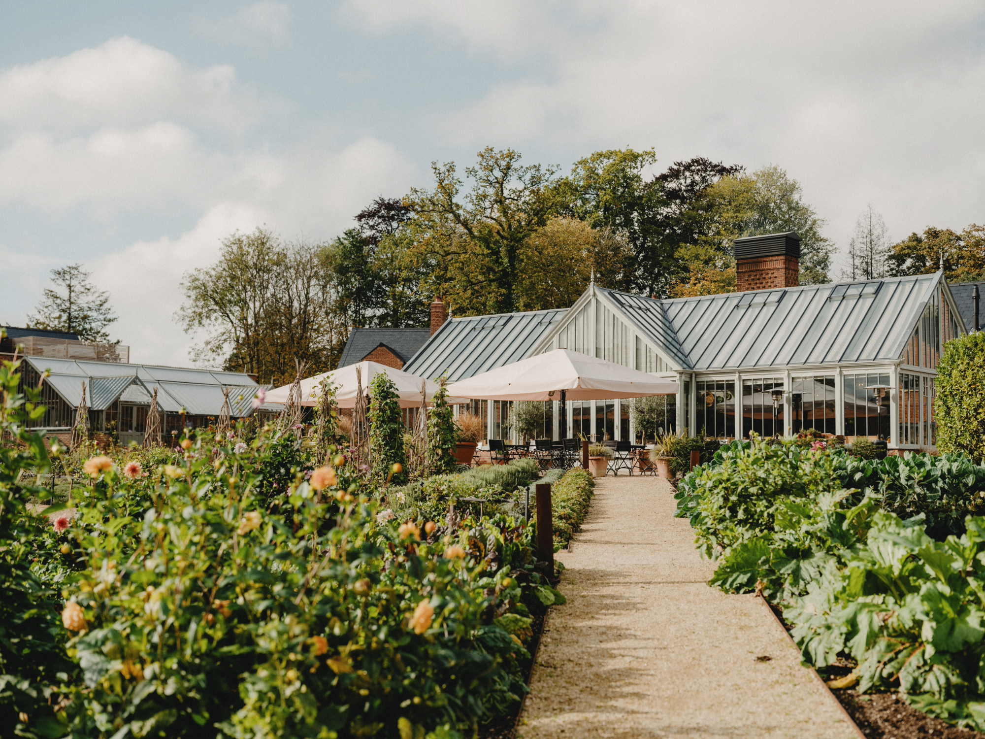 The impressive glasshouse in the ground of Estelle Manor in Oxfordshire.