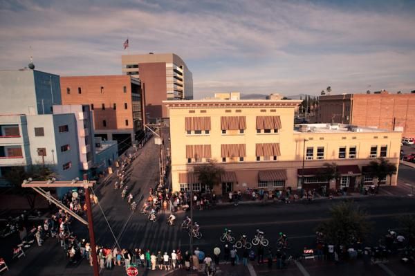 The sun sets on another Old Pueblo Crit in downtown Tucson.