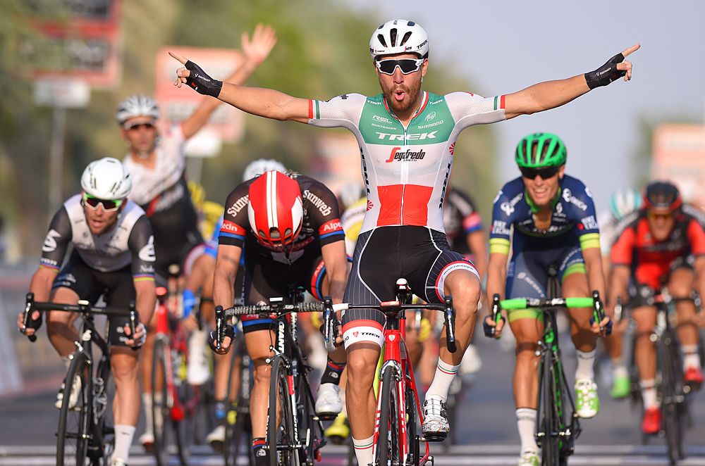 Giacomo Nizzolo (Trek-Segafredo) wins stage 1 sprint at 2016 Abu Dhabi Tour