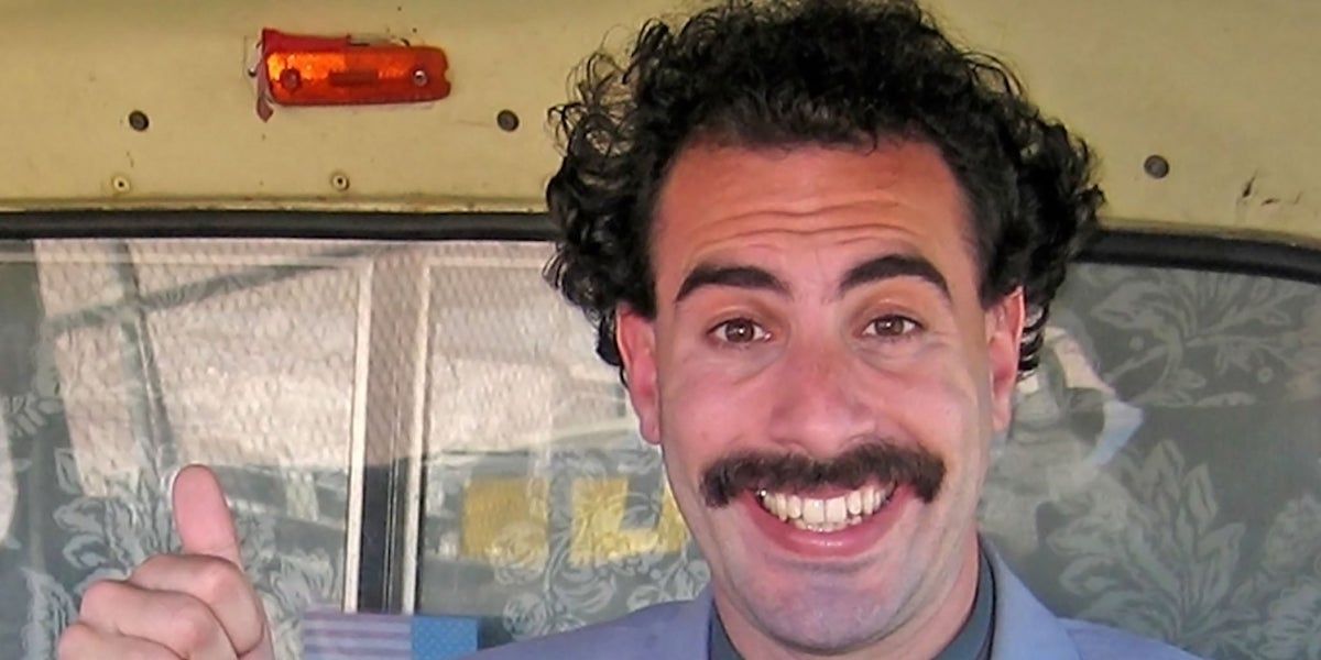 Borat (Sacha Baron Cohen) gives a thumbs up in &#039;Borat 2&#039;