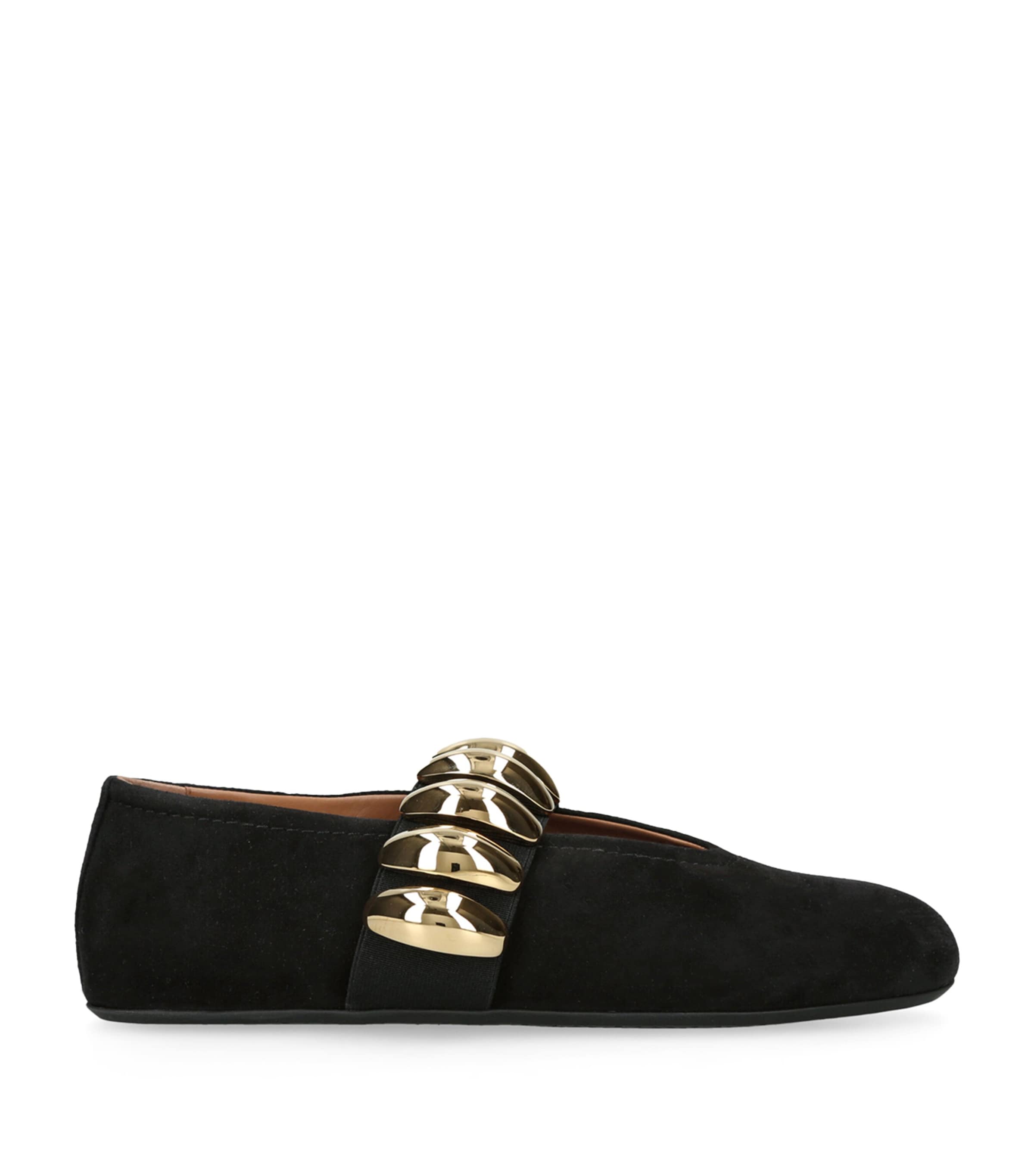 Ala&amp;iuml;a Suede Pebble Ballet Flats
