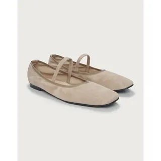 Mary Jane Square Toe Soft Suede Ballerina Flats | Shoes, Boots & Trainers | the White Company