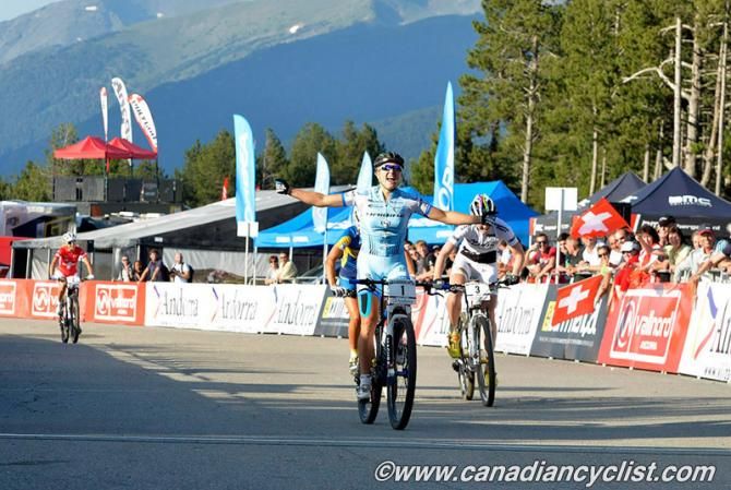 Kathrin Stirnemann (Sabine Spitz Haibike Pro Team) wins the Vallnord eliminator World Cup