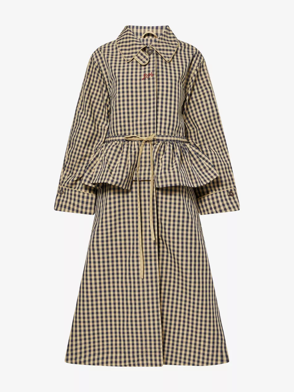 Myrtle Gingham-Print Cotton-Blend Trench - 6