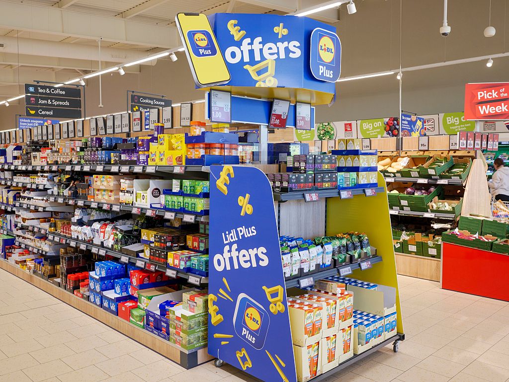 Lidl Plus sign inside supermarket