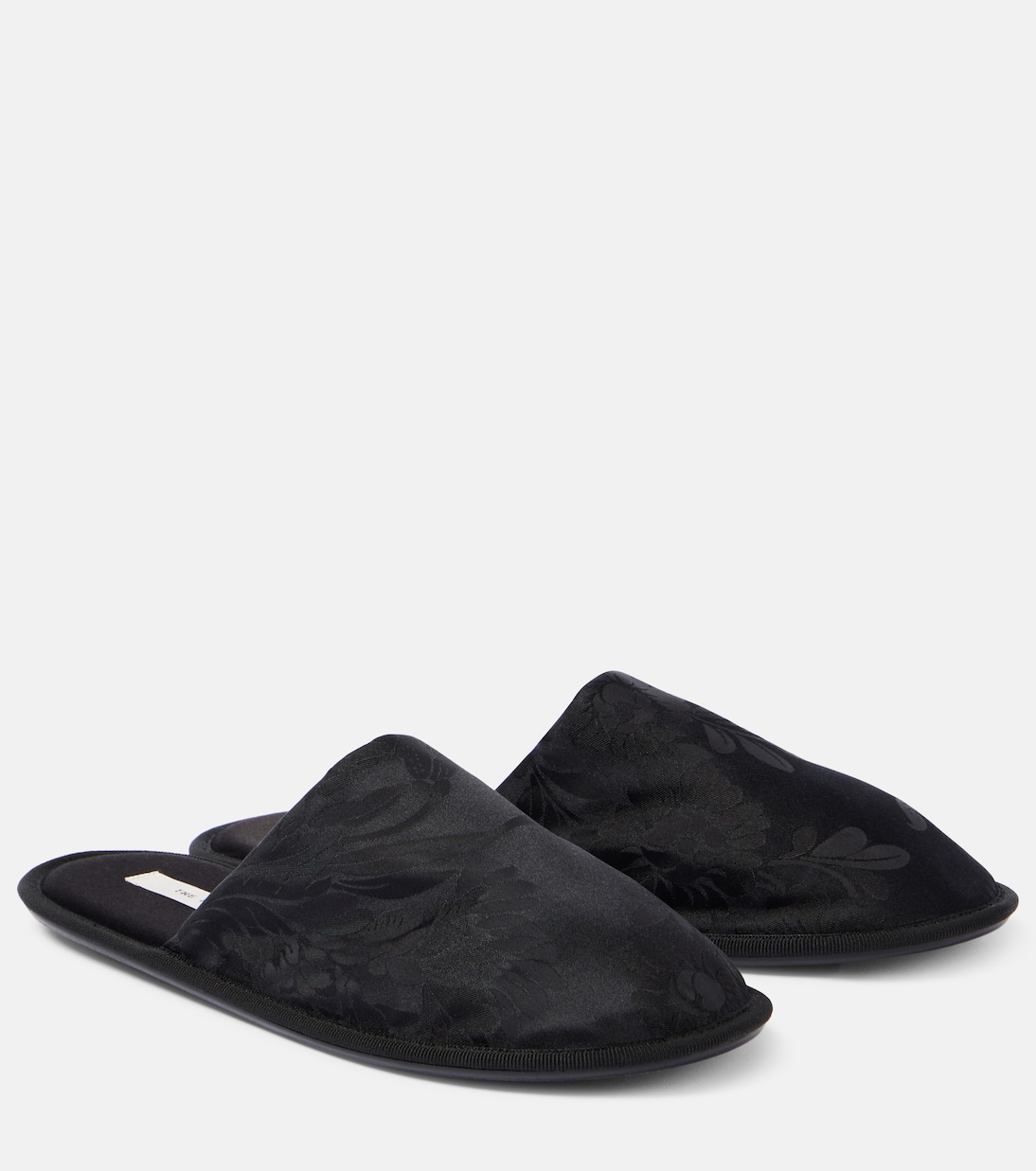 Frances Floral Jacquard Slippers in Black - the Row