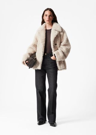 Wool-Blend Faux-Fur Jacket