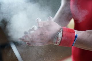 The A9's autofocus had no trouble locking onto this gymnast's hands and its 20fps burst mode perfectly captured the flying chalk dust as he clapped his hands after his routine.