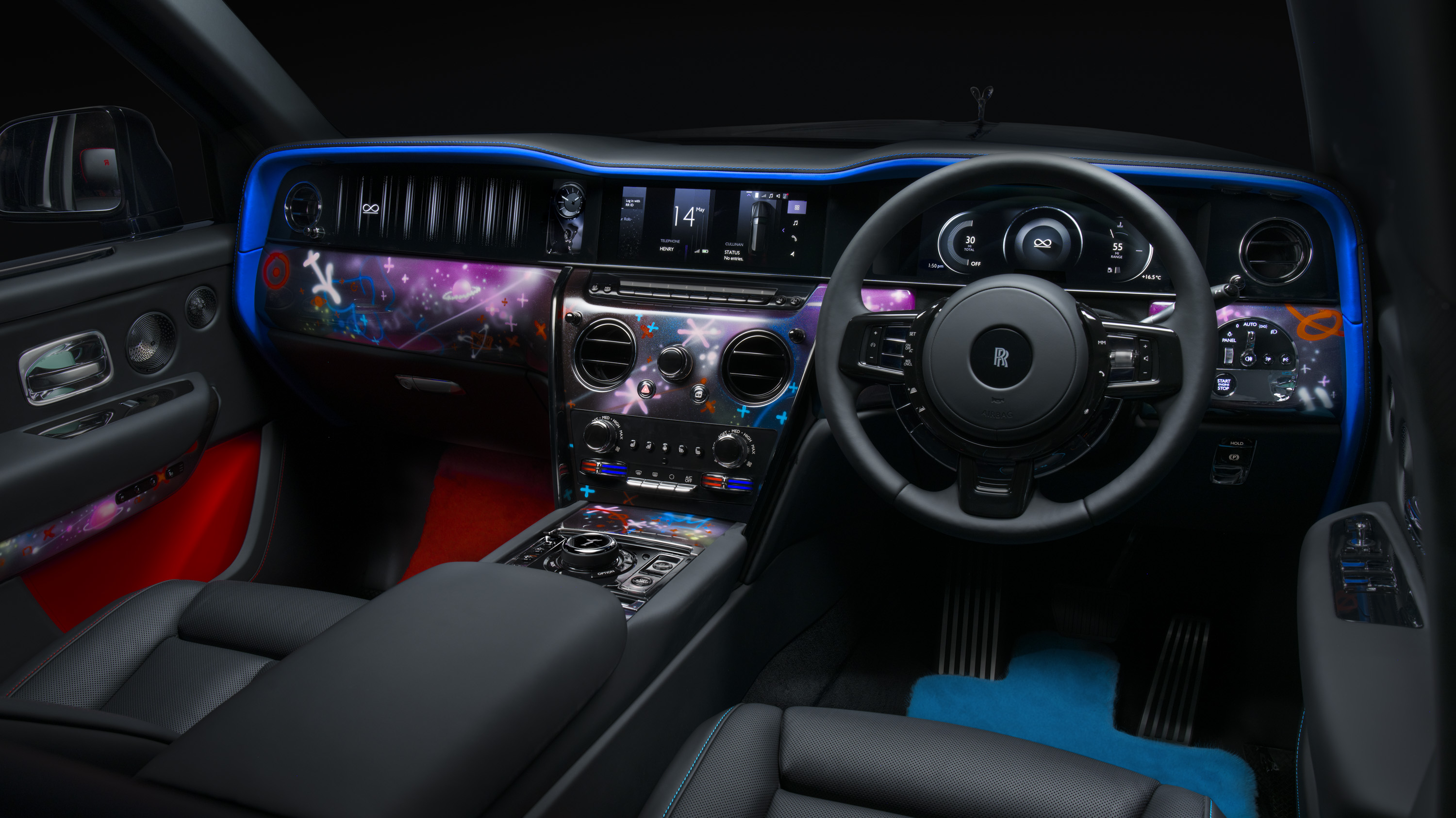 The dashboard of the Black Badge Cullinan by Cyril Kongo