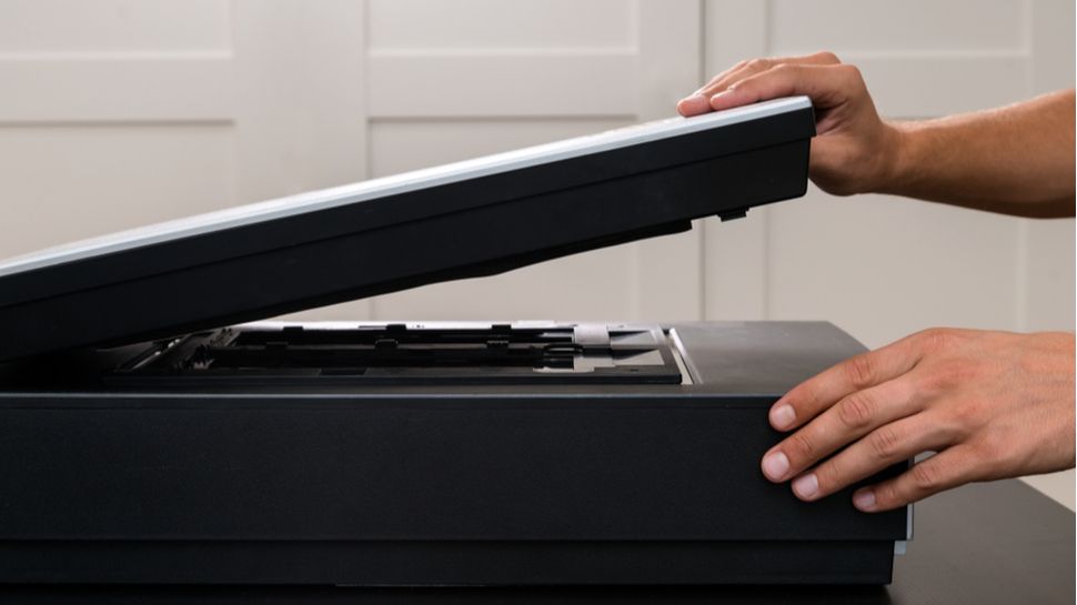 A photo scanner in action.