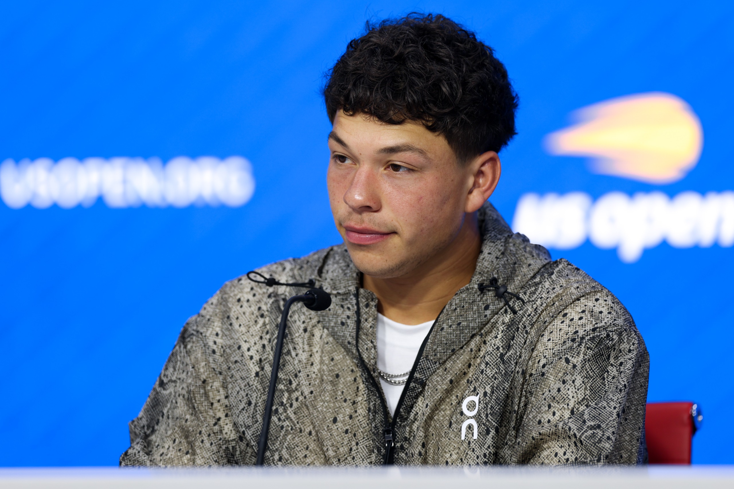 Ben Shelton styled the snakeskin anorak from Zendaya's new On collection at the 2026 US Open