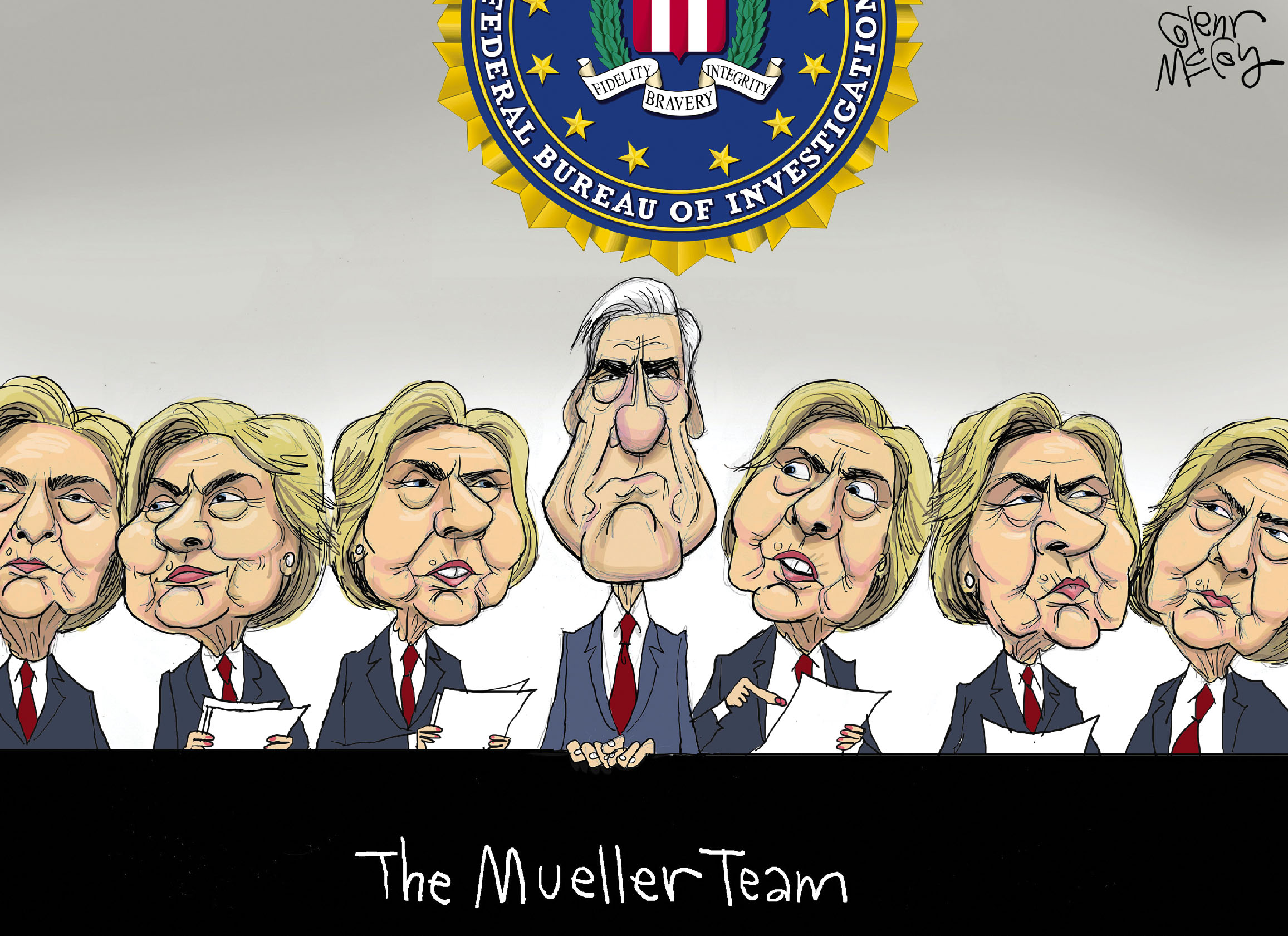 Political cartoon U.S. Robert Mueller FBI probe