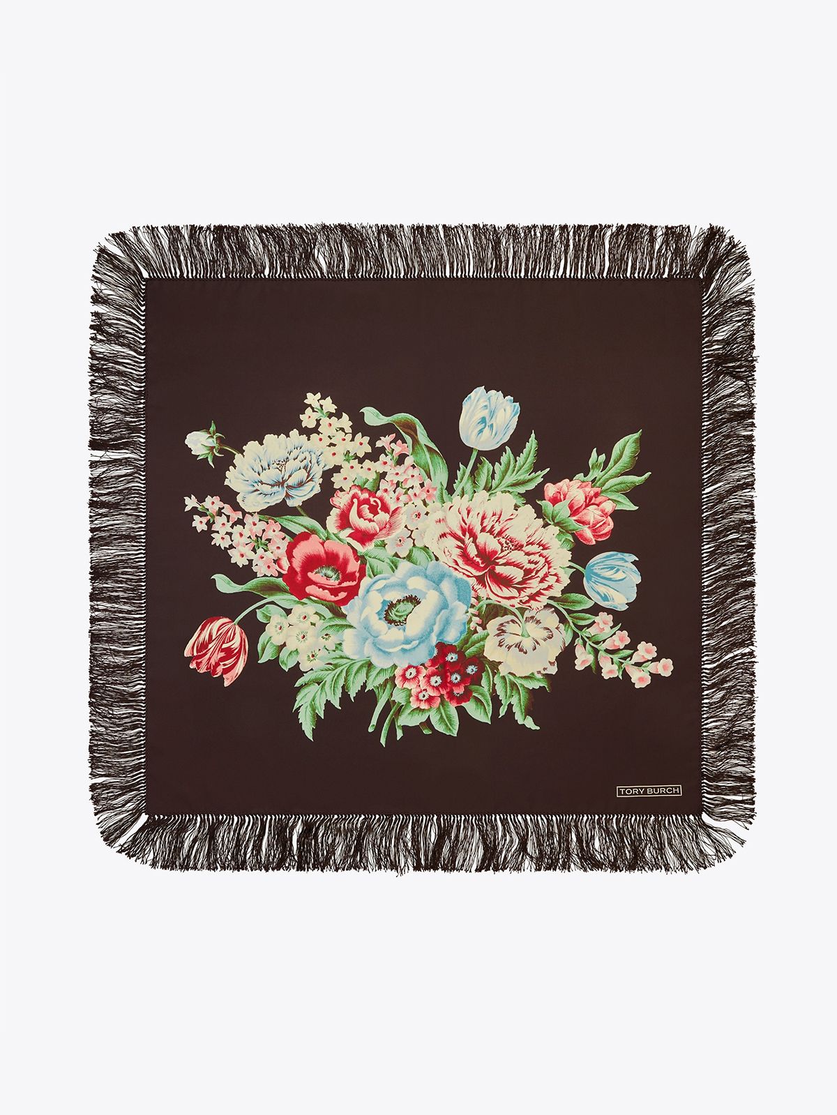 Chair Floral Silk Square in Black, Size Os