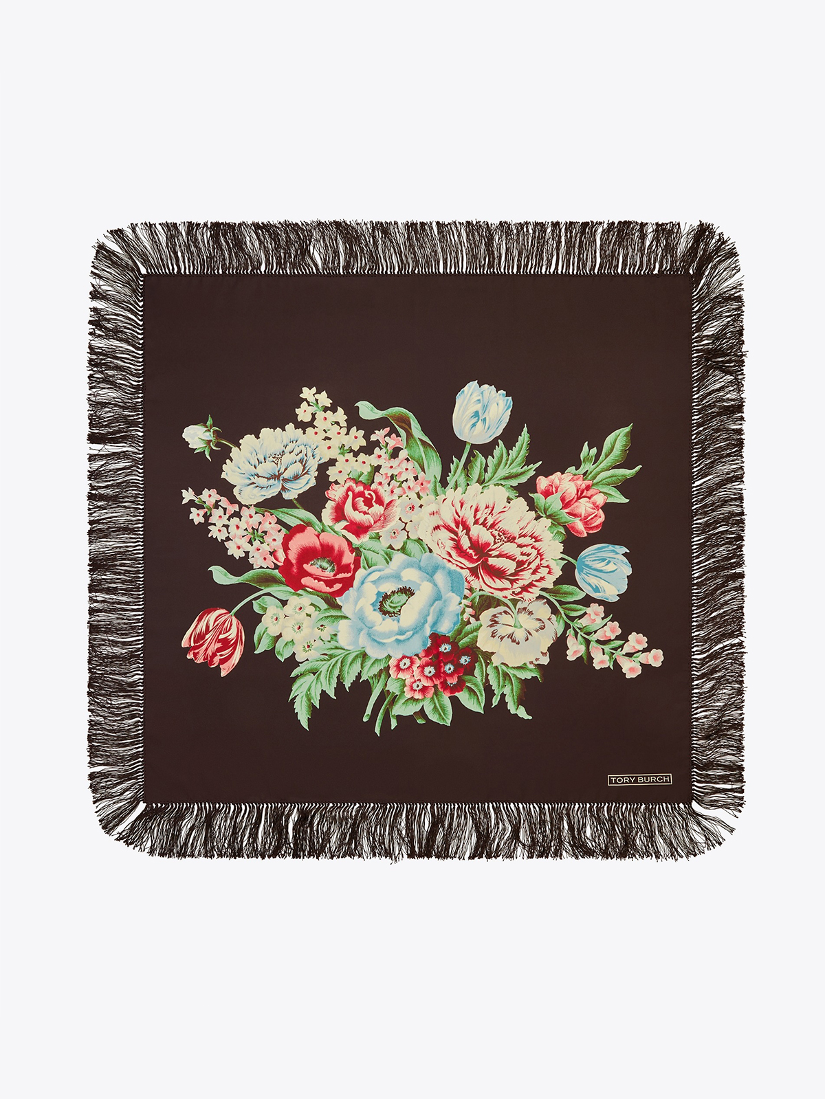 Chair Floral Silk Square in Black, Size Os