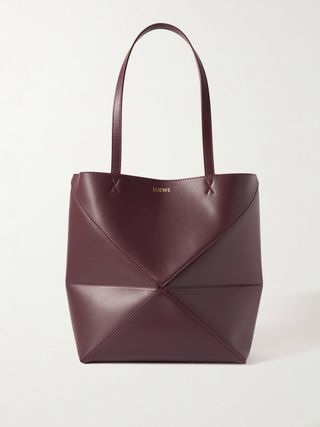 Puzzle Fold Convertible Medium Leather Tote