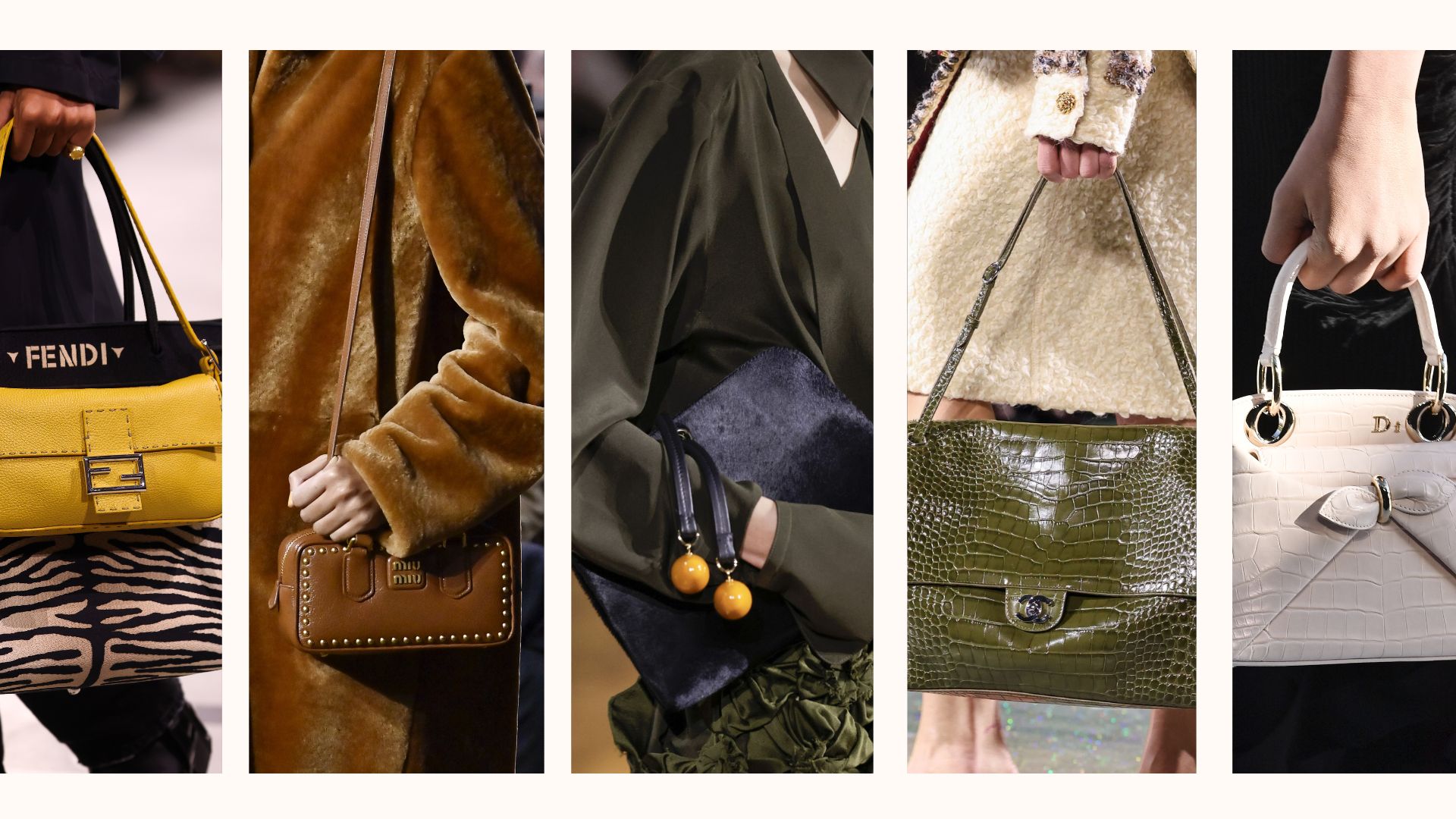 autumn/winter handbag trends 2026 Fendi, Miu Miu, Victoria Beckham, Chanel, Dior 