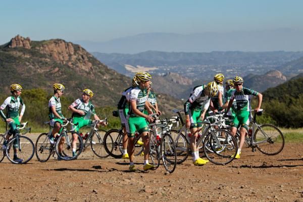 Riders take time to rest and enjoy the view once the get to the top of the climb