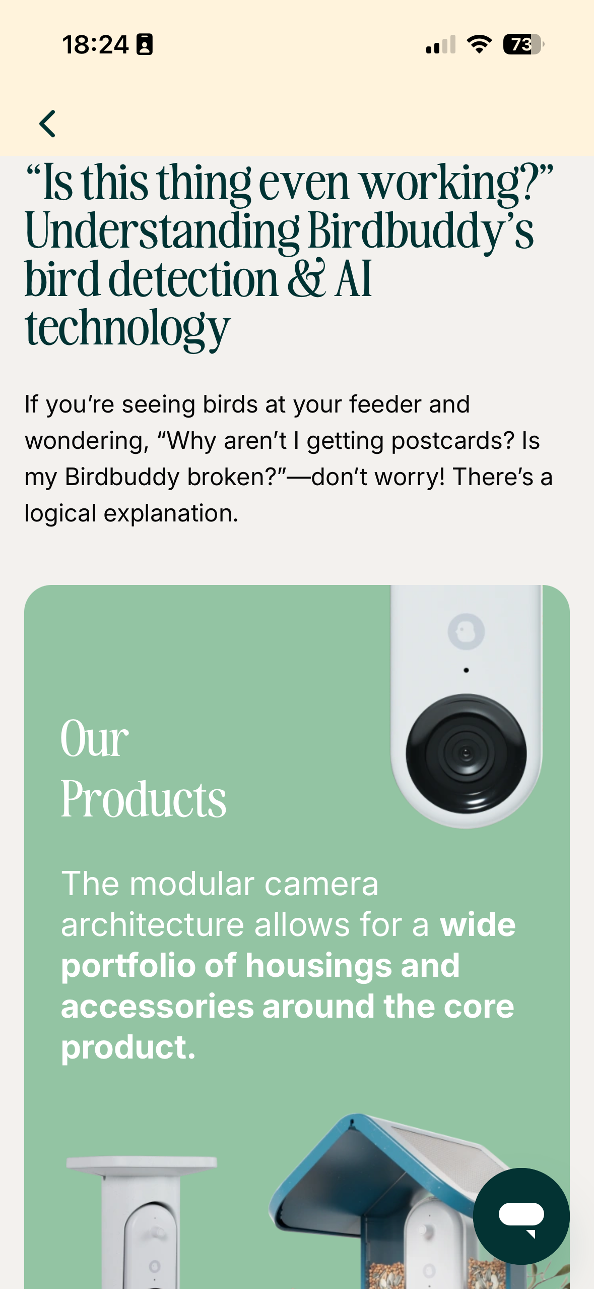 Screenshots from the Bird Buddy 2 app interface